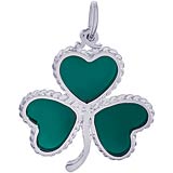 Sterling Silver Green Shamrock Charm by Rembrandt Charms