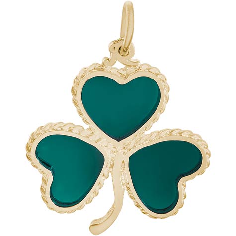 Gold Plate Green Shamrock Charm by Rembrandt Charms