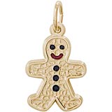 Gold Plate Gingerbread Man Charm by Rembrandt Charms