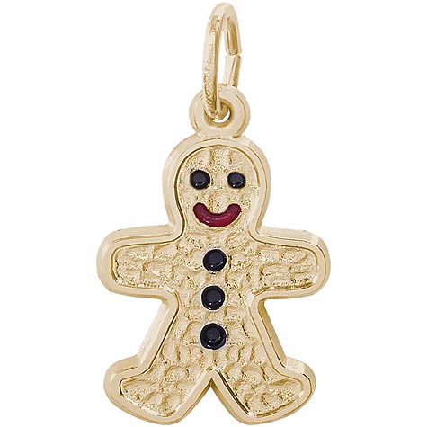 Gold Plate Gingerbread Man Charm by Rembrandt Charms Gold Plate Gingerbread Man Charm by Rembrandt Charms