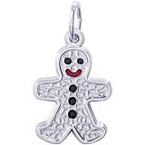 14K White Gold Gingerbread Man Charm by Rembrandt Charms