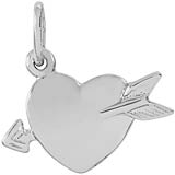 14K White Gold Love Struck Heart Charm by Rembrandt Charms