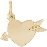 Gold Plated Love Struck Heart Charm by Rembrandt Charms