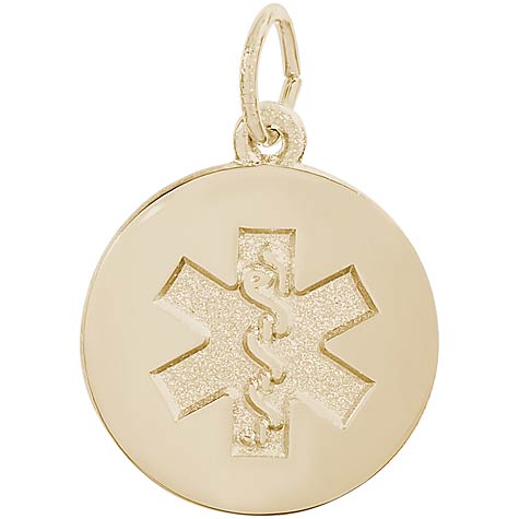 Gold Plated Medical Alert (plain) Charm by Rembrandt Charms