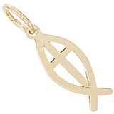 10K Gold Ichthus Accent Charm by Rembrandt Charms