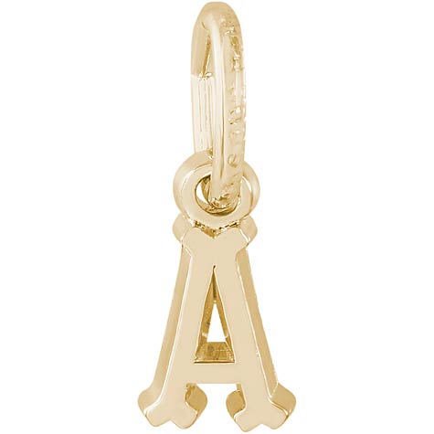 14K Gold Small Serif Initial A Accent by Rembrandt Charms