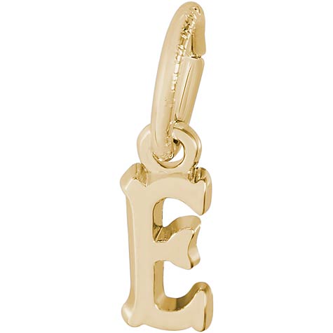 Gold Plate Small Serif Initial E Accent by Rembrandt Charms