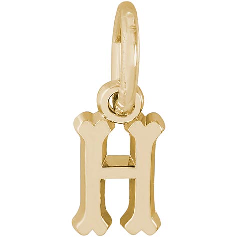 14K Gold Small Serif Initial H Accent by Rembrandt Charms
