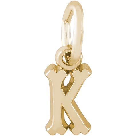 14K Gold Small Serif Initial K Accent by Rembrandt Charms