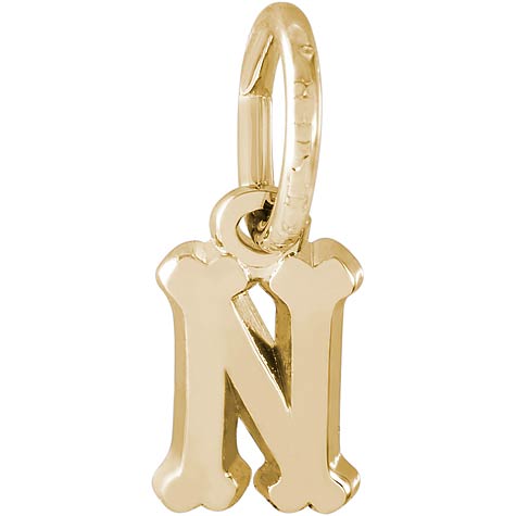 14K Gold Small Serif Initial N Accent by Rembrandt Charms 14K Gold Small Serif Initial N Accent by Rembrandt Charms