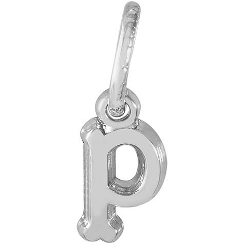 Sterling Silver Small Serif Initial P Accent by Rembrandt Charms Sterling Silver Small Serif Initial P Accent by Rembrandt Charms
