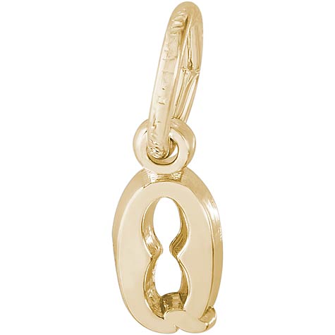 14K Gold Small Serif Initial Q Accent by Rembrandt Charms