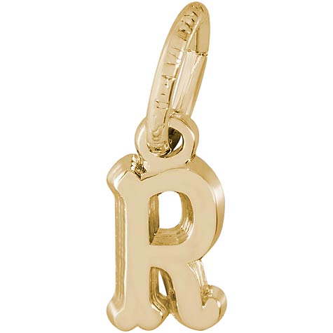14K Gold Small Serif Initial R Accent by Rembrandt Charms
