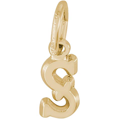 14K Gold Small Serif Initial S Accent by Rembrandt Charms