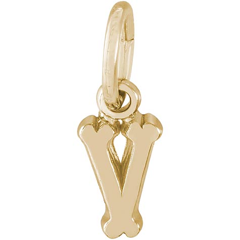 14K Gold Small Serif Initial V Accent by Rembrandt Charms 14K Gold Small Serif Initial V Accent by Rembrandt Charms