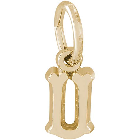 14K Gold Small Serif Initial U Accent by Rembrandt Charms