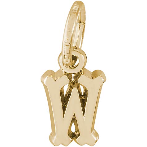 14K Gold Small Serif Initial W Accent by Rembrandt Charms 14K Gold Small Serif Initial W Accent by Rembrandt Charms