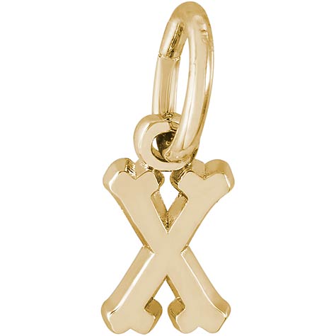 14K Gold Small Serif Initial X Accent by Rembrandt Charms 14K Gold Small Serif Initial X Accent by Rembrandt Charms