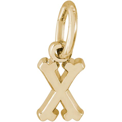 14K Gold Small Serif Initial X Accent by Rembrandt Charms