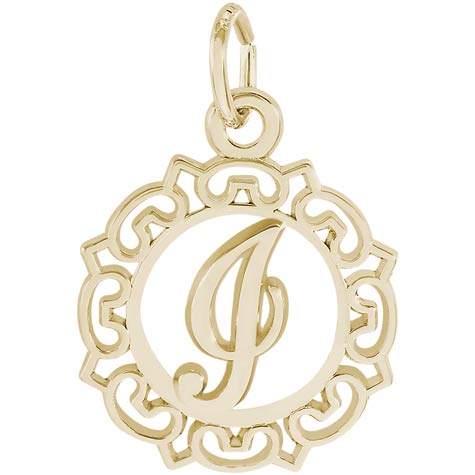 14K Gold Ornate Script Initial I Charm by Rembrandt Charms 14K Gold Ornate Script Initial I Charm by Rembrandt Charms
