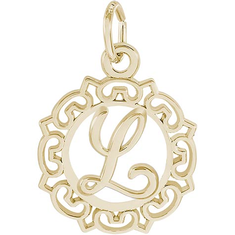 14K Gold Ornate Script Initial L Charm by Rembrandt Charms 14K Gold Ornate Script Initial L Charm by Rembrandt Charms