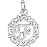 Sterling Silver Ornate Script Initial F Charm by Rembrandt Charms