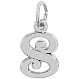 14K White Gold Curly Initial S Accent Charm by Rembrandt Charms
