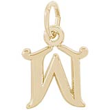 10K Gold Curly Initial W Accent Charm by Rembrandt Charms