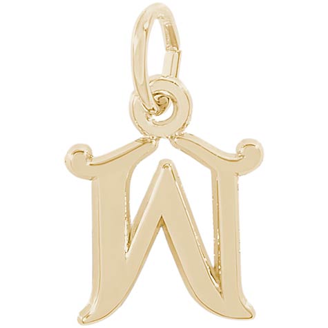 14K Gold Curly Initial W Accent Charm by Rembrandt Charms 14K Gold Curly Initial W Accent Charm by Rembrandt Charms