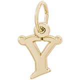 14K Gold Curly Initial Y Accent Charm by Rembrandt Charms