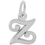 14K White Gold Curly Initial Z Accent Charm by Rembrandt Charms