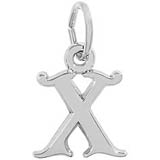 14K White Gold Curly Initial X Accent Charm by Rembrandt Charms