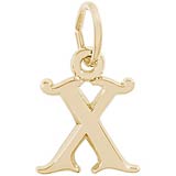 10K Gold Curly Initial X Accent Charm by Rembrandt Charms