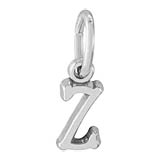 14K White Gold Small Serif Initial Z Accent by Rembrandt Charms