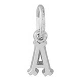 14K White Gold Small Serif Initial A Accent by Rembrandt Charms