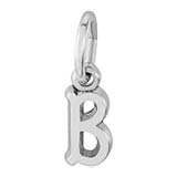 14K White Gold Small Serif Initial B Accent by Rembrandt Charms