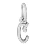 14K White Gold Small Serif Initial C Accent by Rembrandt Charms