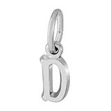 14K White Gold Small Serif Initial D Accent by Rembrandt Charms