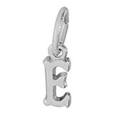 14K White Gold Small Serif Initial E Accent by Rembrandt Charms