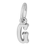 14K White Gold Small Serif Initial G Accent by Rembrandt Charms