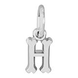 14K White Gold Small Serif Initial H Accent by Rembrandt Charms