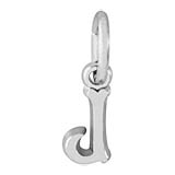 14K White Gold Small Serif Initial J Accent by Rembrandt Charms