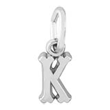 14K White Gold Small Serif Initial K Accent by Rembrandt Charms