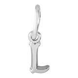 14K White Gold Small Serif Initial L Accent by Rembrandt Charms