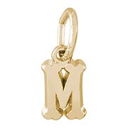 14K Gold Small Serif Initial M Accent by Rembrandt Charms