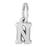 Sterling Silver Small Serif Initial N Accent by Rembrandt Charms