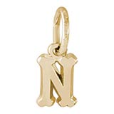 10K Gold Small Serif Initial N Accent by Rembrandt Charms