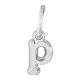 14K White Gold Small Serif Initial P Accent by Rembrandt Charms