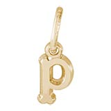 10K Gold Small Serif Initial P Accent by Rembrandt Charms