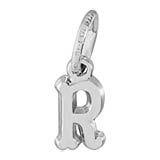 14K White Gold Small Serif Initial R Accent by Rembrandt Charms